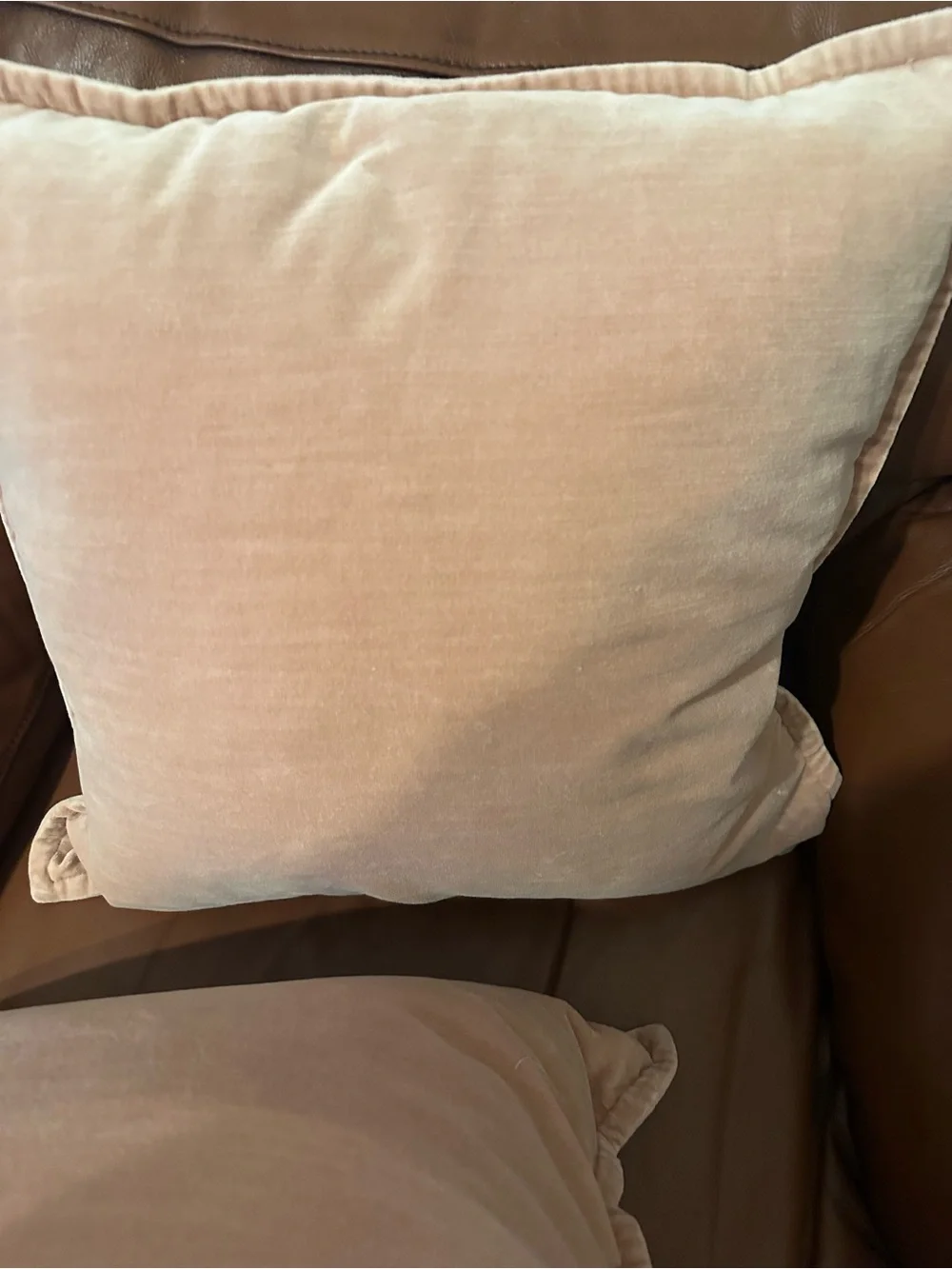 Pottery Barn Velvet Square Throw Pillow Covers - Blush